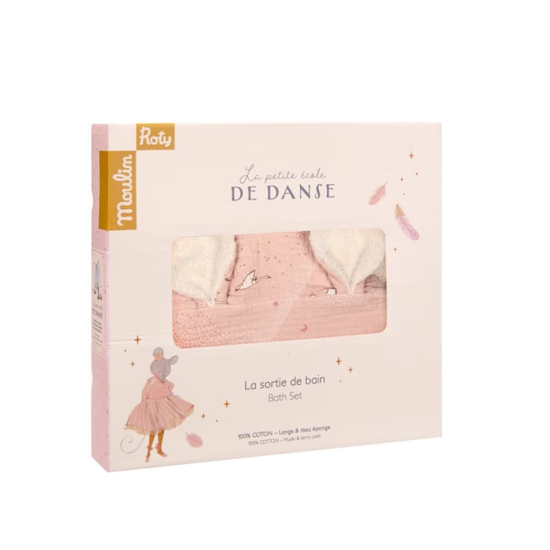 Sortie de Bain la Petite Ecole de Danse, la petite école de danse moulin roty rose/crème 80x80x0 p-e-a-h 2024 — vue 1 sur 4
