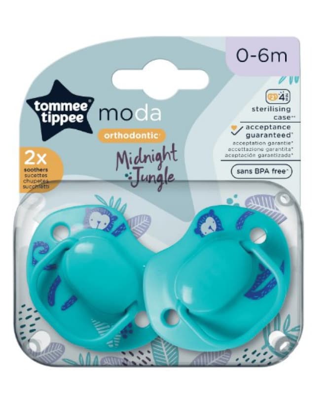 Sucette Moda 0-6m Midnight Jungle X2, tommee tippee — vue 2 sur 2