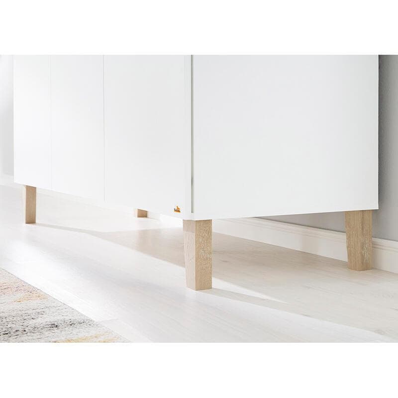 Chambre de Bebe 'lumi' Large Grande Lit de Bebe Evolutif | Commode a Lang, blanc peah-23 — vue 5 sur 5