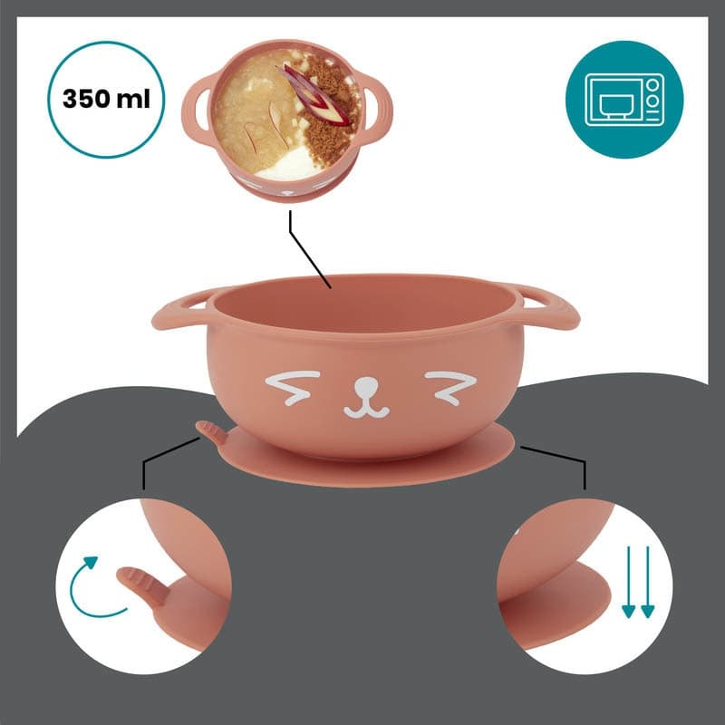 Kit Tast'isy Renard (bol + Cuillere en Silicone), babymoov france terra cotta — vue 2 sur 5