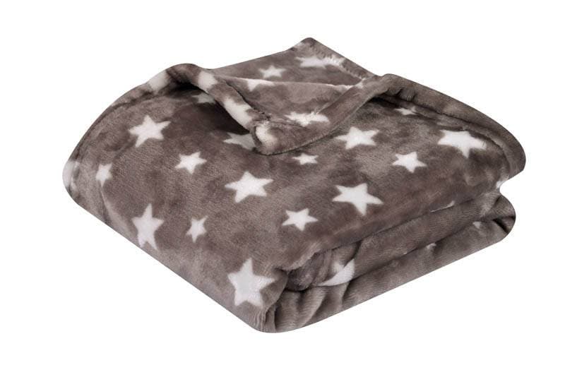 Couverture 100x150 Cm Microfibre Taupe Etoile, bébé9 creation taupe imprime bébé9 creation taupe imprime etoiles 100x150 20