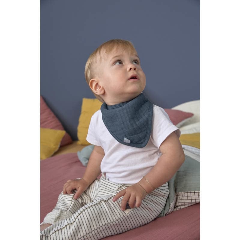 Lot de 3 Bandanas en Mousseline/eponge Vert/bleu Marine/moutarde, lässig mutlicouleur — vue 1 sur 2