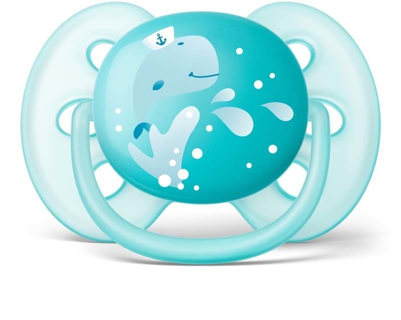 2 Sucette Ultra Douce - 6-18 Mois Garcon - Bleu - Baleine/mer — vue 2 sur 5