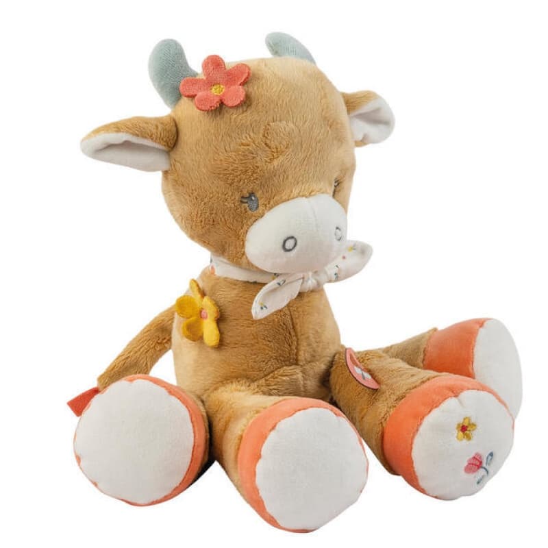 Peluche Vache Mila, mila, zoë & lana nattou beige h-23
