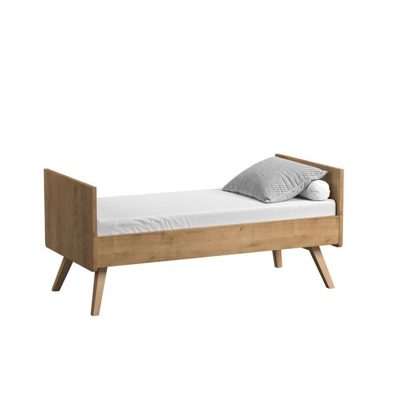 Lit Vintage 70x140 Bois, 144,5x75x102,5/68,5 bois — vue 2 sur 3