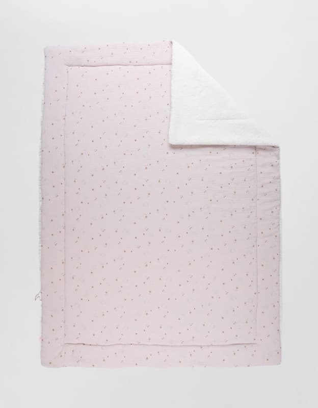 B&m Couverture 100x140cm, Mousseline & Sherpa - Colombes du Bonheur, beige 100x140 cm bali, moka & snow noukies permanent — vue 1 sur 5
