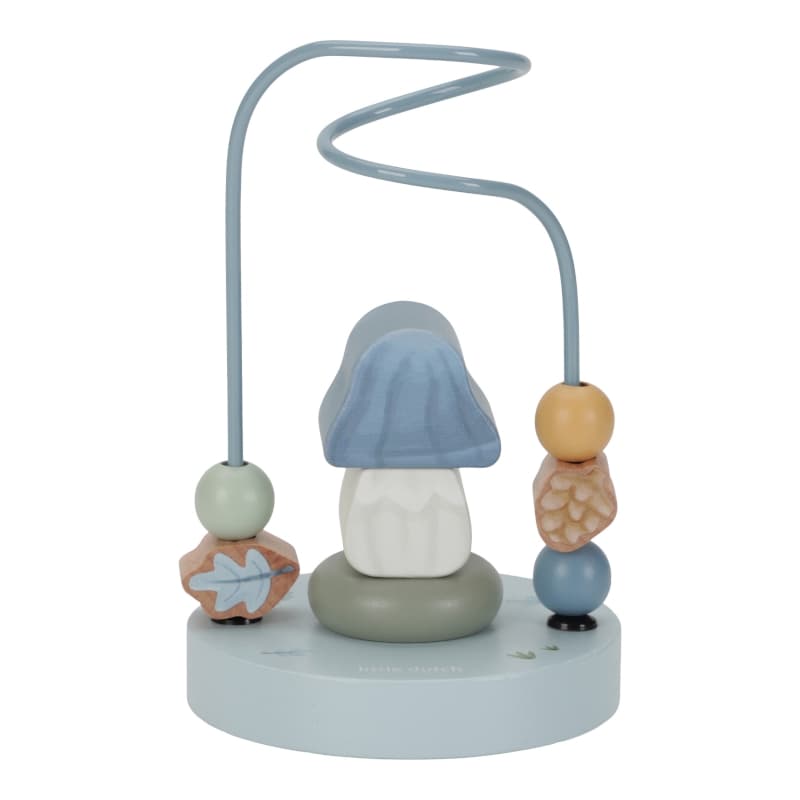 Petit Boulier Spirale Champignon Bois Fsc, bleu multicolore forest friends little dutch — vue 1 sur 2