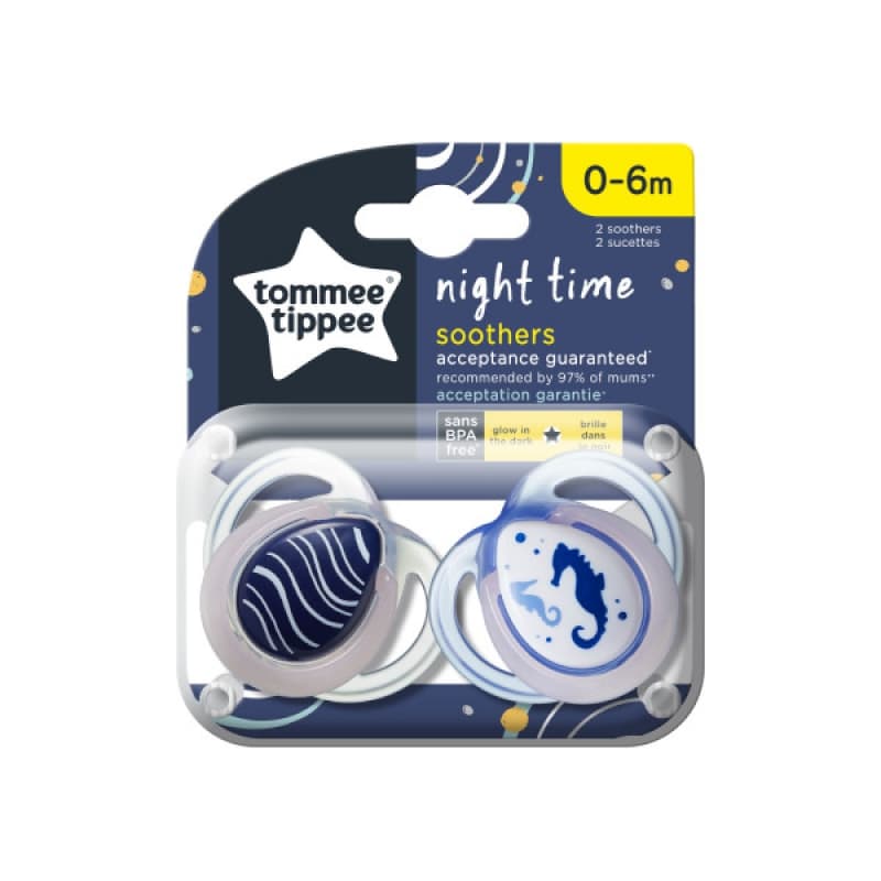 Sucette Ctn Nuit 0-6m Mixte X2, tommee tippee multicolore — vue 6 sur 6
