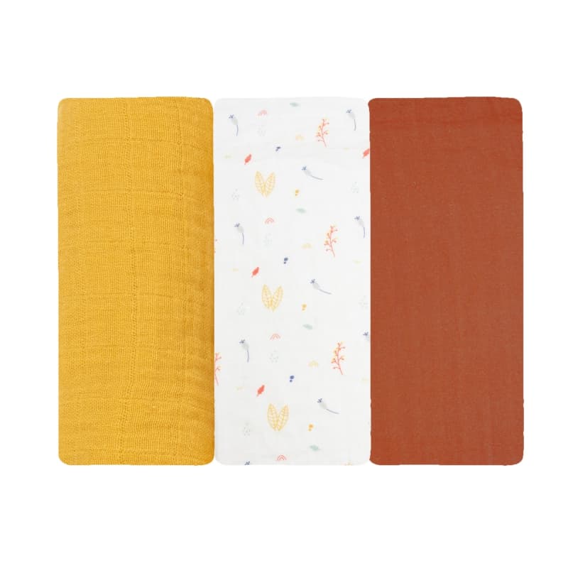Lot de 3 Langes 70x70 Cm-oeko Tex — vue 1 sur 5