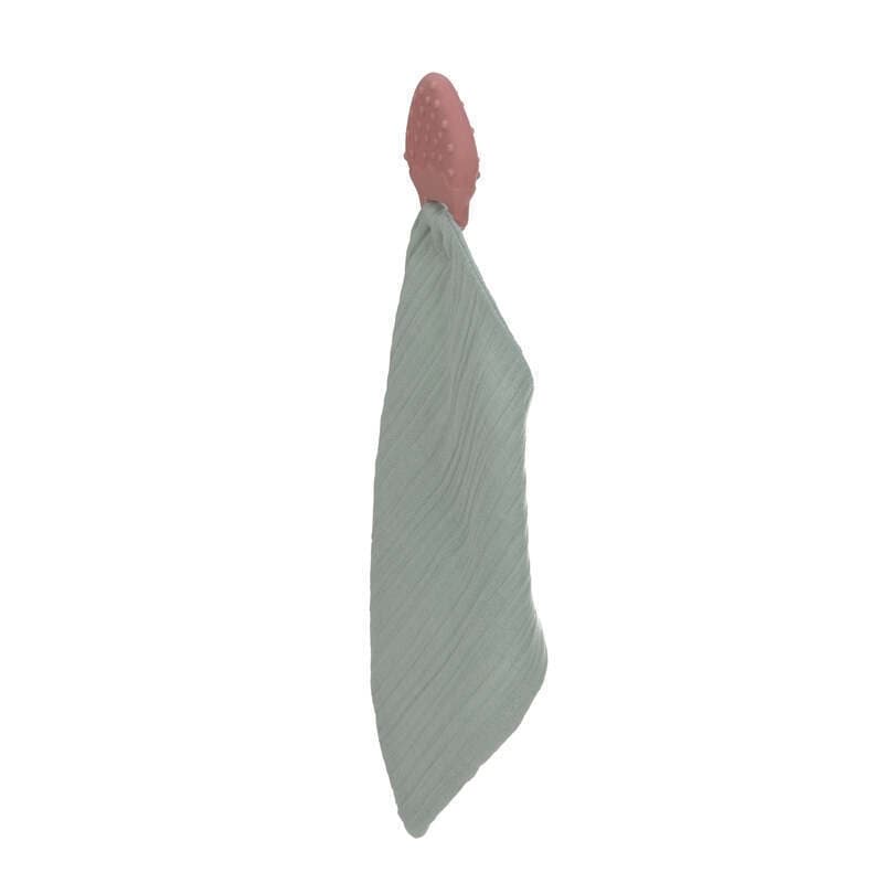 Doudou avec Anneau de Dentition Caoutchouc Naturel Fraise, lässig vert — vue 1 sur 2