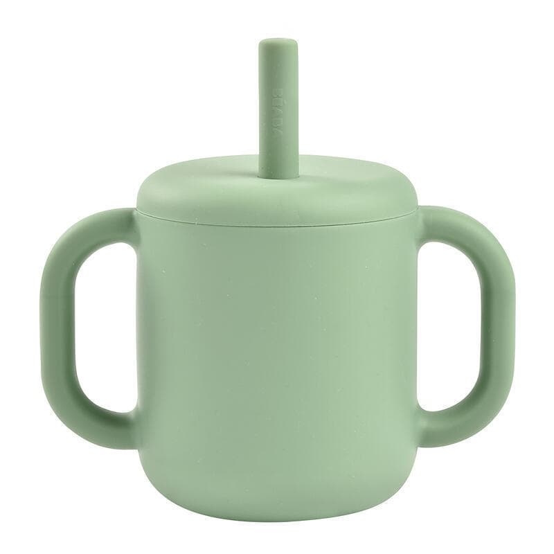 Tasse Paille Silicone, sage green beaba — vue 4 sur 5