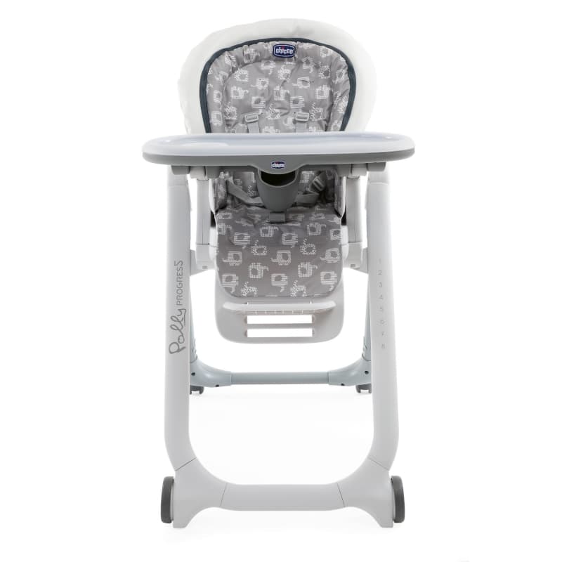 Chaise Haute Polly Progres5 - 4 Roues, chicco light grey — vue 2 sur 4