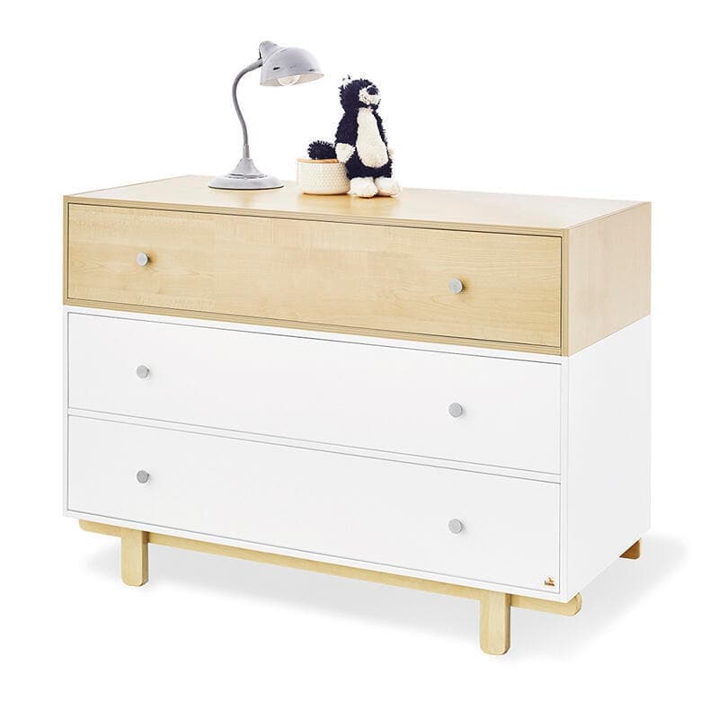 Chambre de Bebe 'boks' Large Grande Lit de Bebe Evolutif | Commode a Lang, blanc peah-23 — vue 2 sur 5