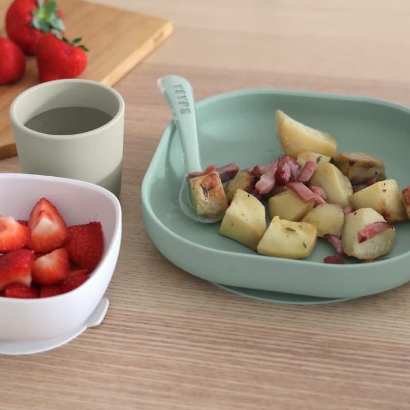 Coffret Repas Silicone 4 Pcs, sage green beaba 25/01 — vue 4 sur 5