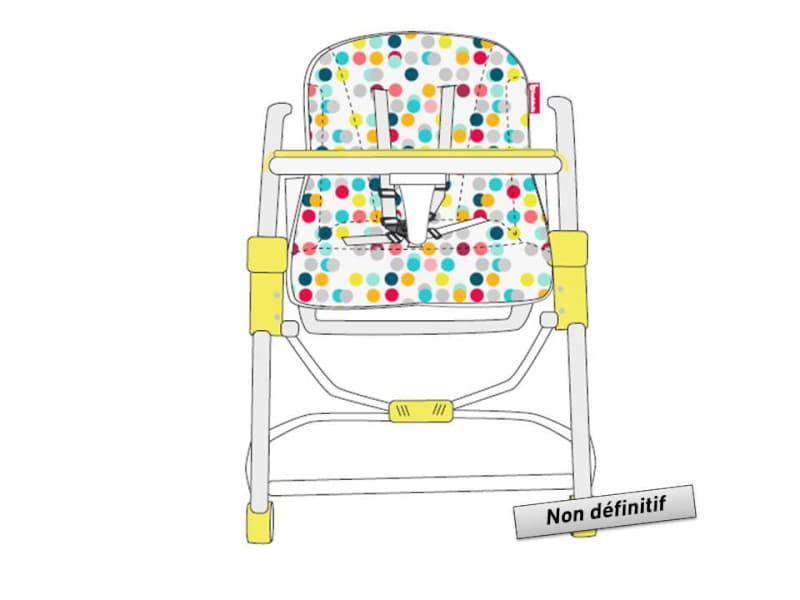Chaise Haute Compacte Confetti Jaune