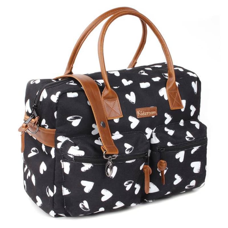 Sac a Langer (avec Matelas & Range Biberon) Black & White - Coeurs, noir/blanc per — vue 1 sur 5