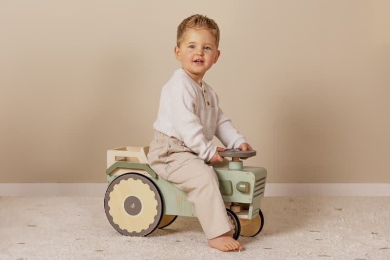 Tracteur a 4 Roues en Bois Fsc, vert little farm little dutch — vue 3 sur 5