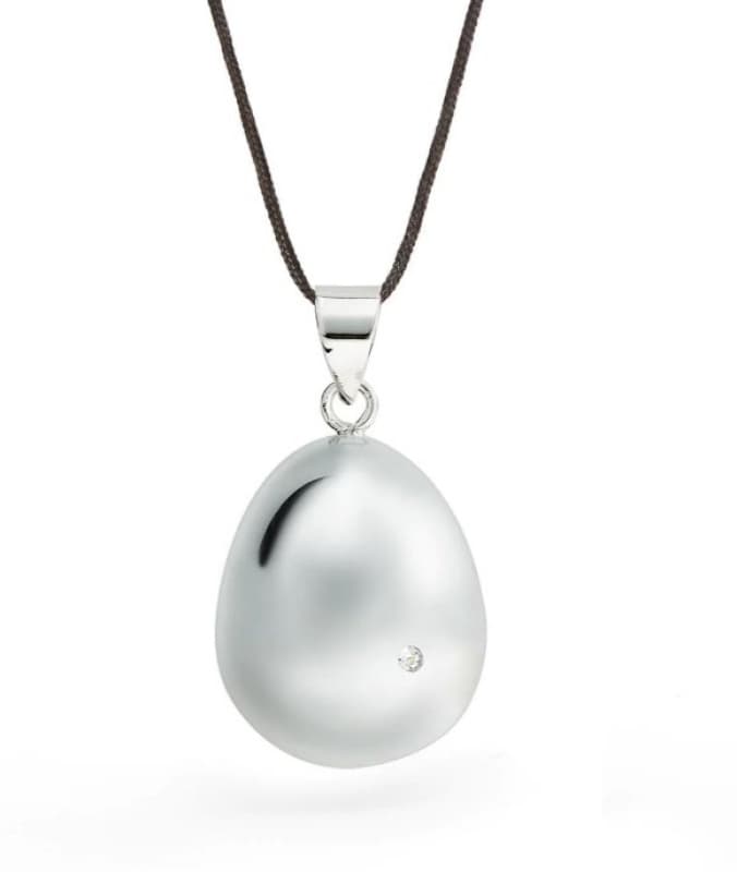 Bola de Grossesse Egg Rhodium, egg cache cœur rhodium u permanent