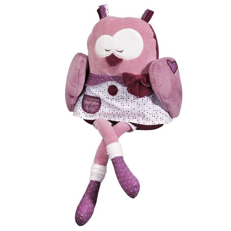 Doudou Mam'zellebou, mam'zellebou sauthon baby deco rose/blanc 20 cm pe