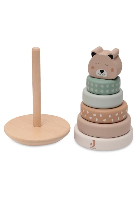 Tour d'Empilage Basculant en Bois, multicolor jungle jambo jollein h-24 — vue 3 sur 3
