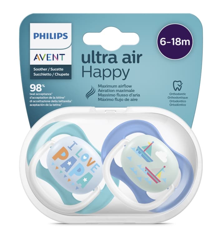 Scf080/03 Sucettes Air 6-18 Boy Love, philips avent 5 x 10,8 x 12,6 — vue 1 sur 7