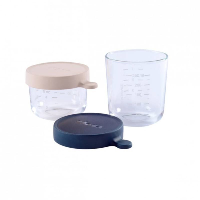 Coffret 2 Portions Verre 150 250 Ml Rose Bleu, beaba