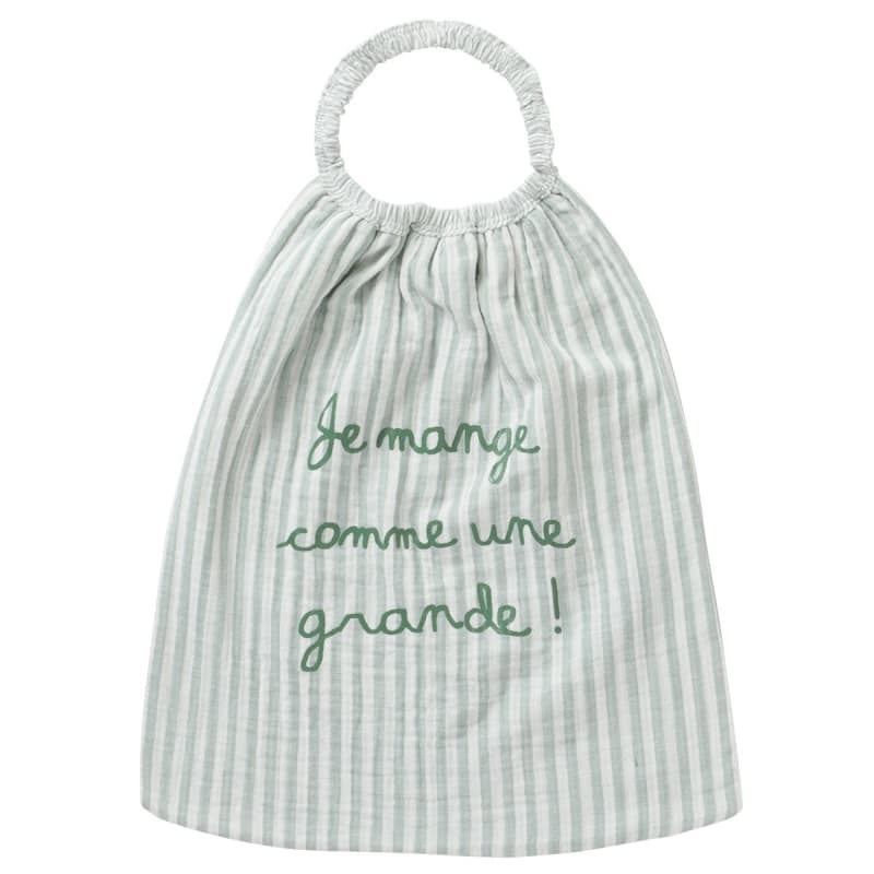 Serviette Comme une Grande Gaze Raye, ecru vert de gris bb&co per