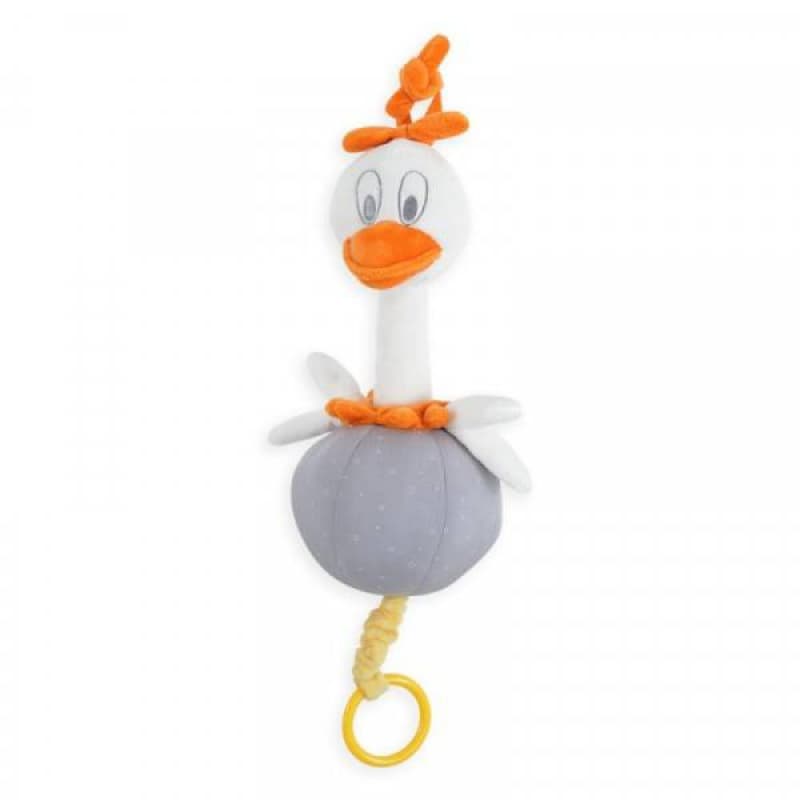 Peluche Musicale Autruche, dame uche et gaufrette blanc/jaune moutarde tu 201 — vue 2 sur 2