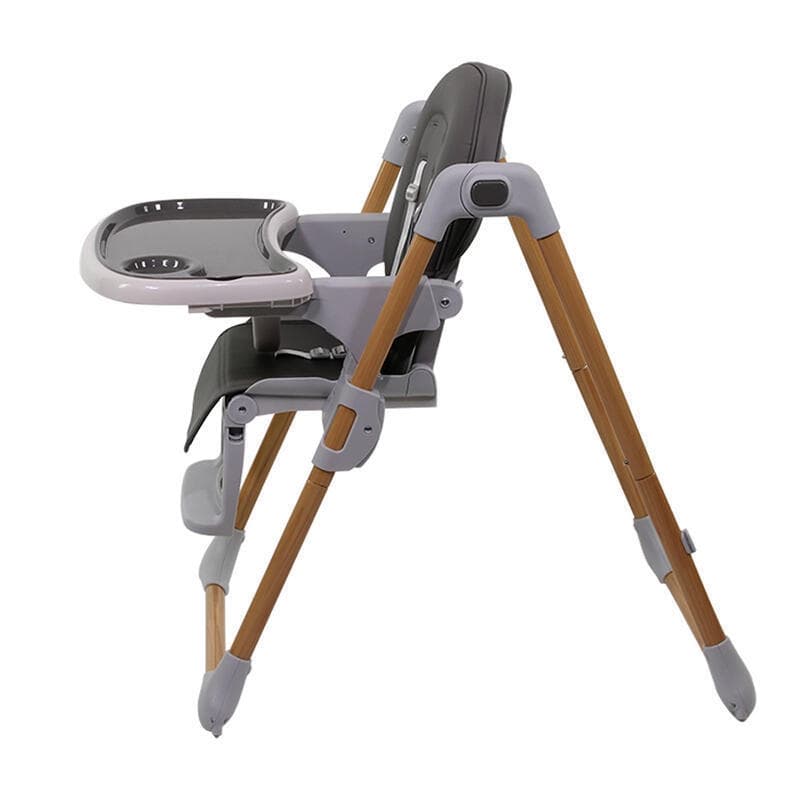 Chaise Haute Emma, gris / bois migo gris / bois — vue 3 sur 4