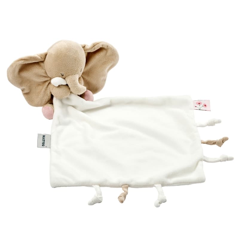 Doudou Calin Couverture Elephant, blanc creme 27x27cm fanfan nattou 25/07 — vue 5 sur 5
