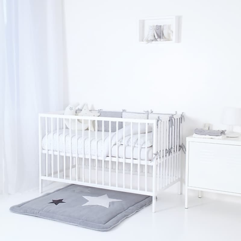 Tapis de Parc et Jeu Tapis de Parc 100x100cm Motif Etoile Gris Moyen Pady Softy, bemini motif étoile gris moyen grizou — vue 4 sur 4