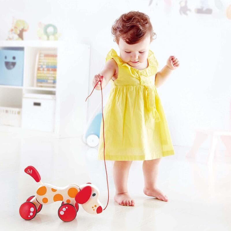 Puppy, jouet ã tirer hape bois et rouge 11 * 9,2 * 16,2 cm e-2023 — vue 2 sur 5