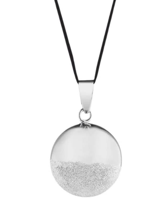 Bola Sphere, Rhodium/poudre de Diamant, avec Cordon Noir, sphere rhodium u