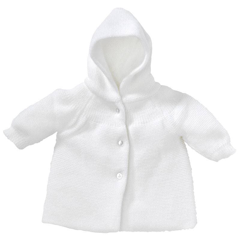 Veste a Capuche Maille Blanc Naissance, bebe9creation maille