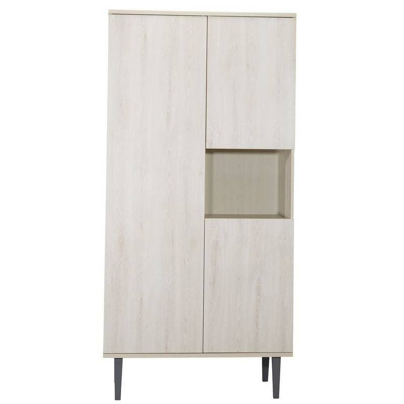 Armoire 1 Gde et 2 Petites Portes Niche Pied Opali, opaline sauthon selection hetre cendre - gris ombr — vue 2 sur 2