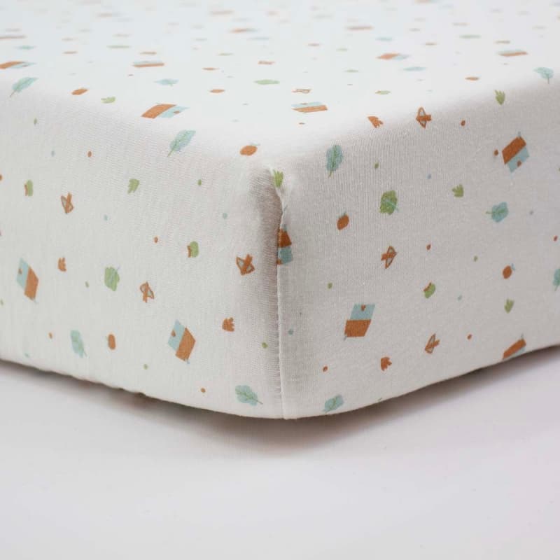 Draps Housse X2, maisons pecan 60x120cm babycalin 25/01