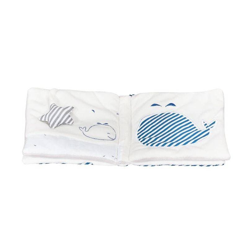 Livre d'Eveil Blue Baleine, blue baleine sauthon baby deco blanc - bleu - gris — vue 3 sur 3