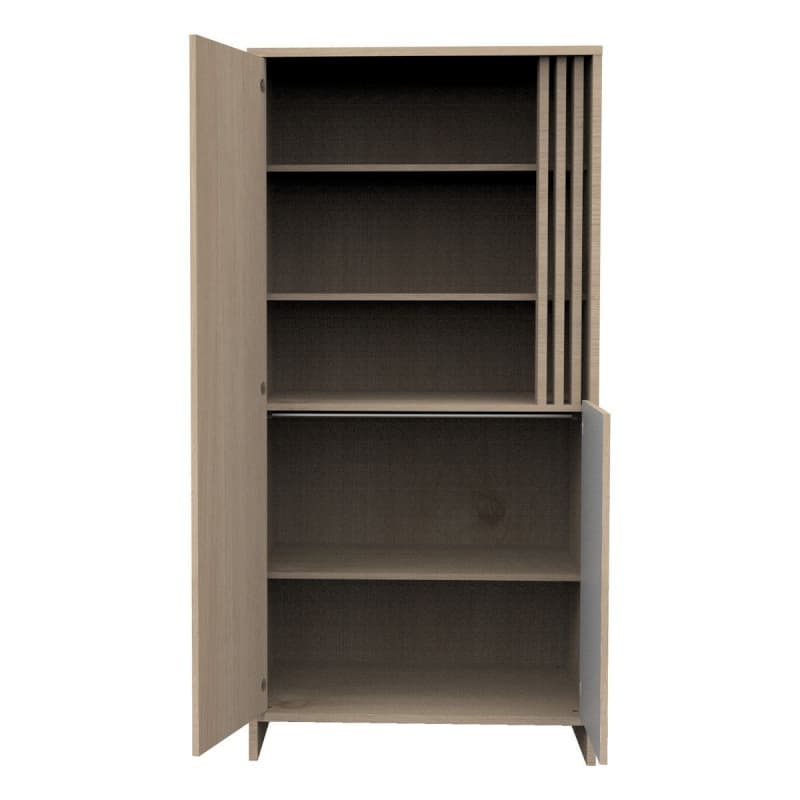 Armoire 2 Portes Blanc, tokyo meuble chêne suave - blanc — vue 3 sur 5