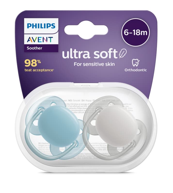 Sucette Ultra Douce - Lot de 2 - 6-18 Mois -, philips avent — vue 1 sur 2