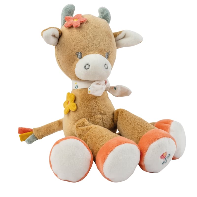 Mini Peluche Vache Mila, mila, zoë & lana nattou beige h-23 — vue 1 sur 3