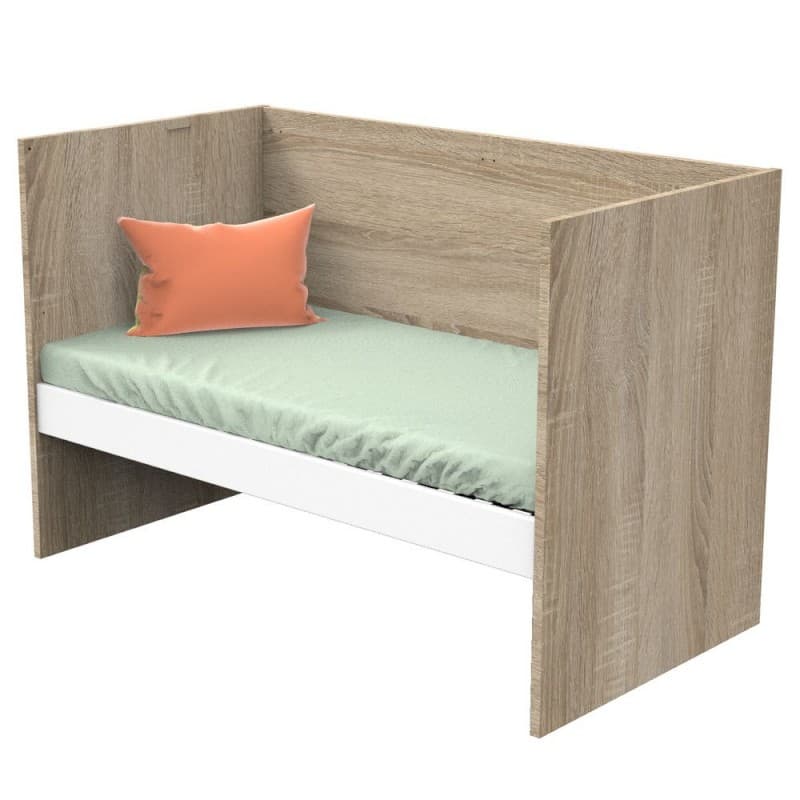 Lit 140x70 Evolutif en 190 Blanc Nova Blanc Lin Evolutif en 90x190 et 140x190 N, nova marron 144 x 96 x 76 — vue 4 sur 4
