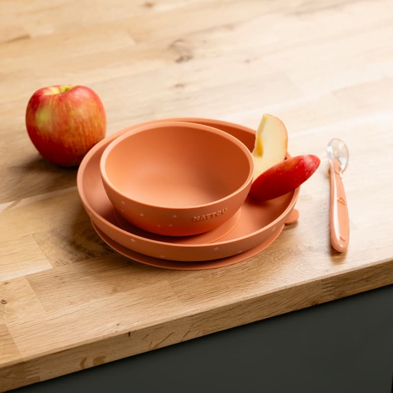 Coffret Repas Silicone 3 Pieces, terracotta etoile nattou — vue 2 sur 4