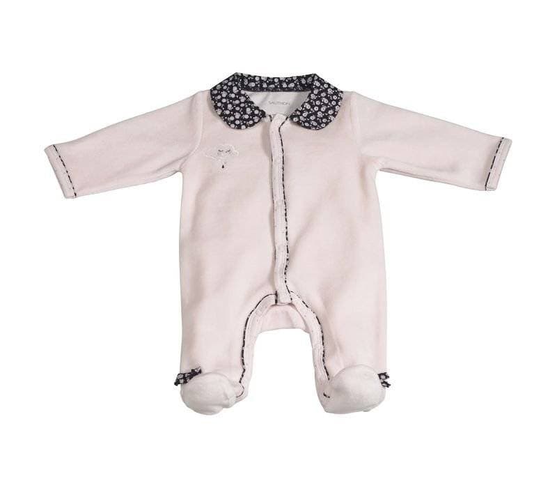 Pyjama Velours Rose Taille 1 Mois Miss Fleur de Lune, sauthon — vue 3 sur 3
