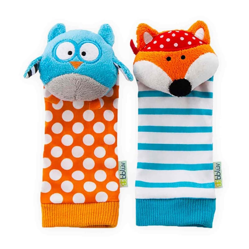Duo - Chaussettes d'Eveil - Hibou et Renard, blue and orange duo bbluv 25/02 — vue 1 sur 5