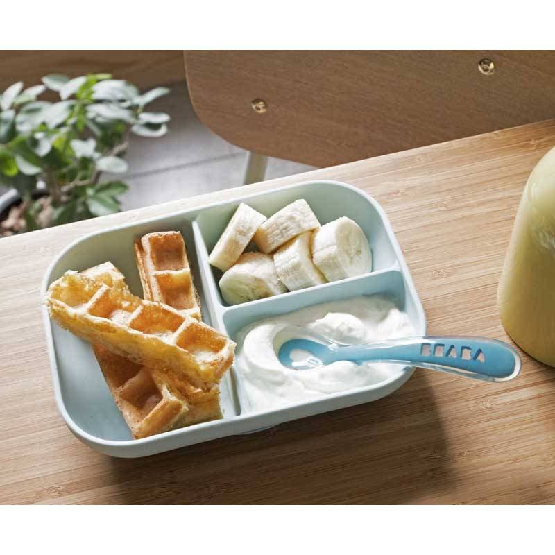 Set Repas Silicone Compartimente Blue, repas beaba blue — vue 3 sur 3
