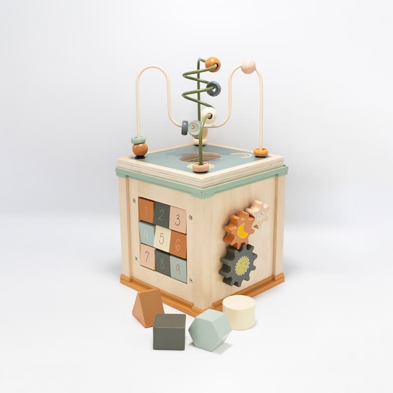 Cube d'Activites en Bois Fsc, multicouleur dès 12 mois trois kilos sept e-24 — vue 2 sur 5