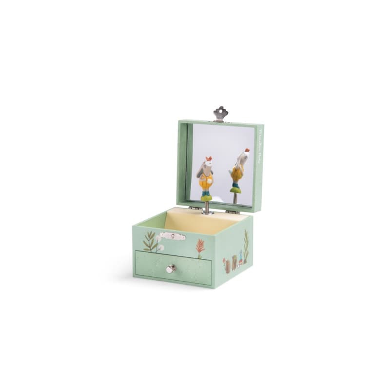 Boite a Musique Coffret Trois Petits Lapins, trois petits lapins moulin roty vert 10,5x10,5x8,5 p-e-a-h 2024 — vue 2 sur 5