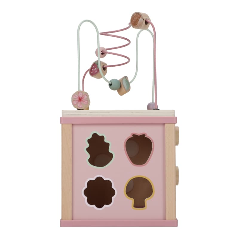 Cube d'Activites en Bois Fsc, rose jaune beige vert multicolore fairy garden little dutch — vue 4 sur 5