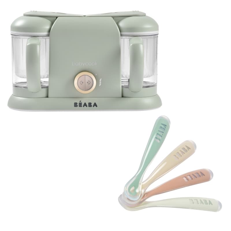 Bundle Babycook Duo + Cuilleres 1er Age, vert de gris beaba 26/02 — vue 1 sur 7