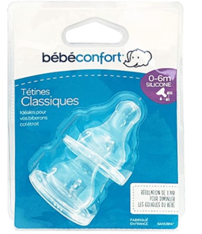 Tetine Col Etroit Silicone T1 3 Vitesses 0 6m X2, bebeconfort 0 disponible — vue 1 sur 2
